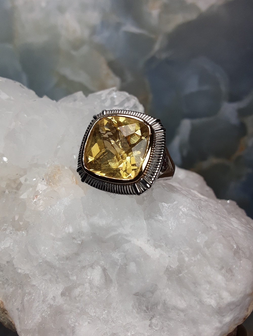 925 Quartz, Gemstone Ring.